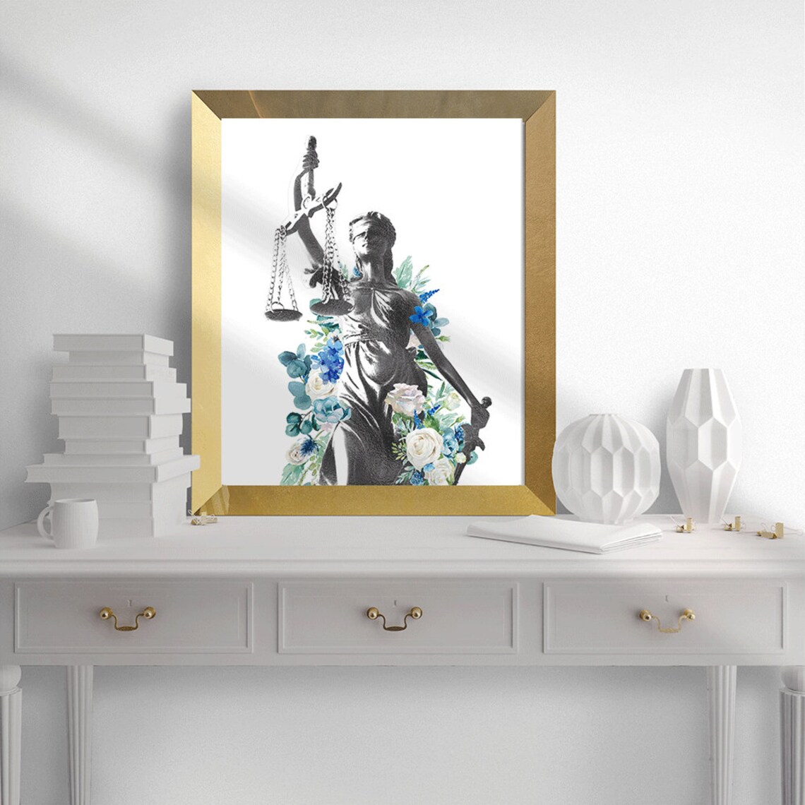 Lady Justice Art Lawyer Gift Themis Lady Justice Print Law Etsy