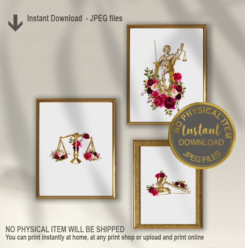 Lawyer Art Set Law School Gift Attorney Gift Lawyer Gift Etsy Canada