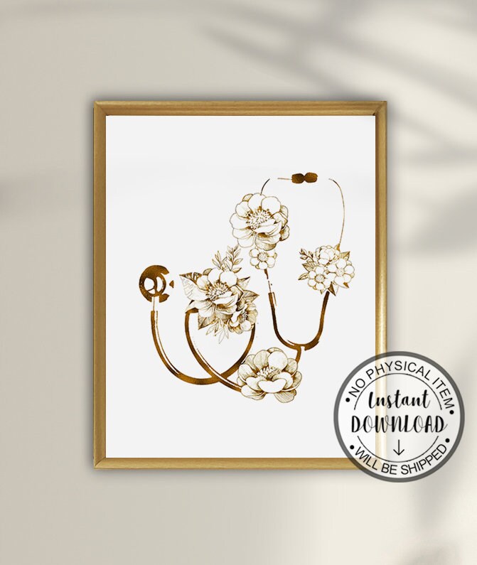 Stethoscope Art Doctor Gift Doctor Office Wall Art Doctor Etsy