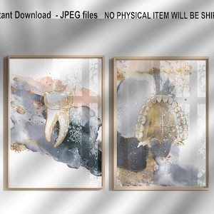 Gift for dentists, abstract dental art print, modern dental artwork decor for office or clinic, unique gift dentist