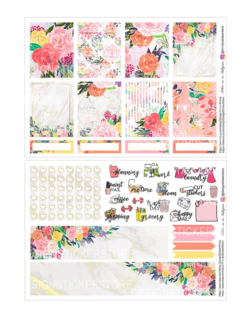 IN BLOOM Printable planner stickers For Erin Condren Etsy In bloom printable planner stickers for erin condren etsy