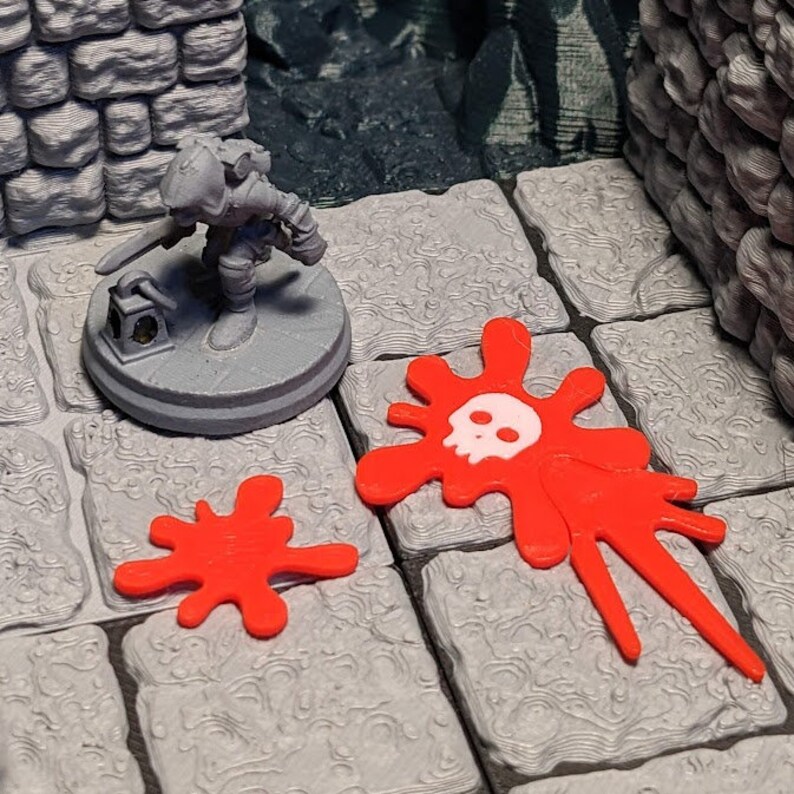 Blood Spatter Tokens (28) - for DnD, Warhammer 40k, Gloomhaven & Tabletop RPG Combat Accessories image 10