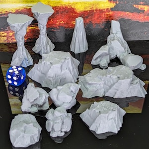 Steenverstrooiingsterreinset voor tabletop RPG miniatuur wargaminglandschap (10 stuks)