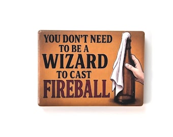Fireball Fridge Magnet - full-color ceramic magnet with raised texture