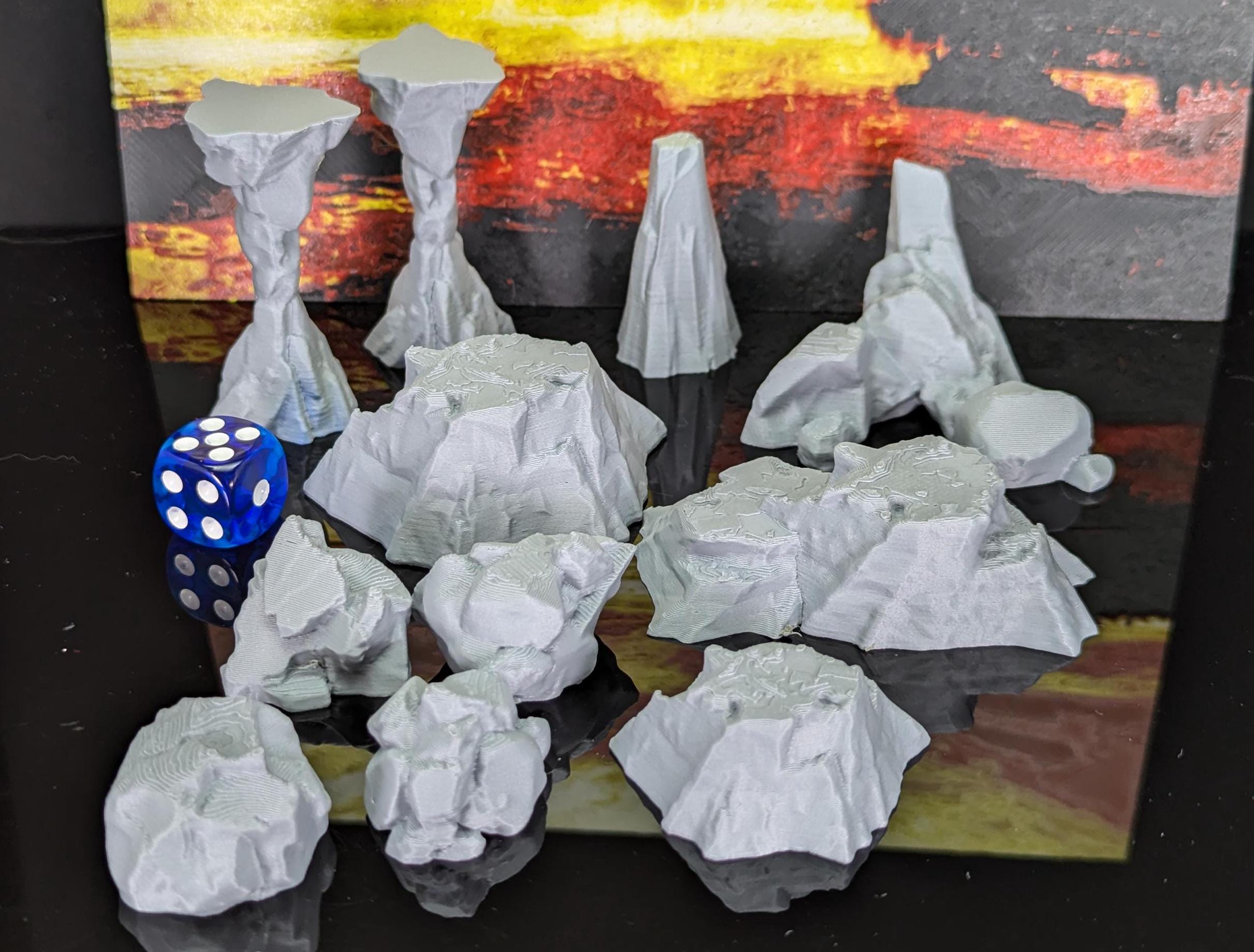 Mini Rocks Scatter Image Rock Scatter Terrain Set for Tabletop RPG Miniature Wargaming Scenery ...