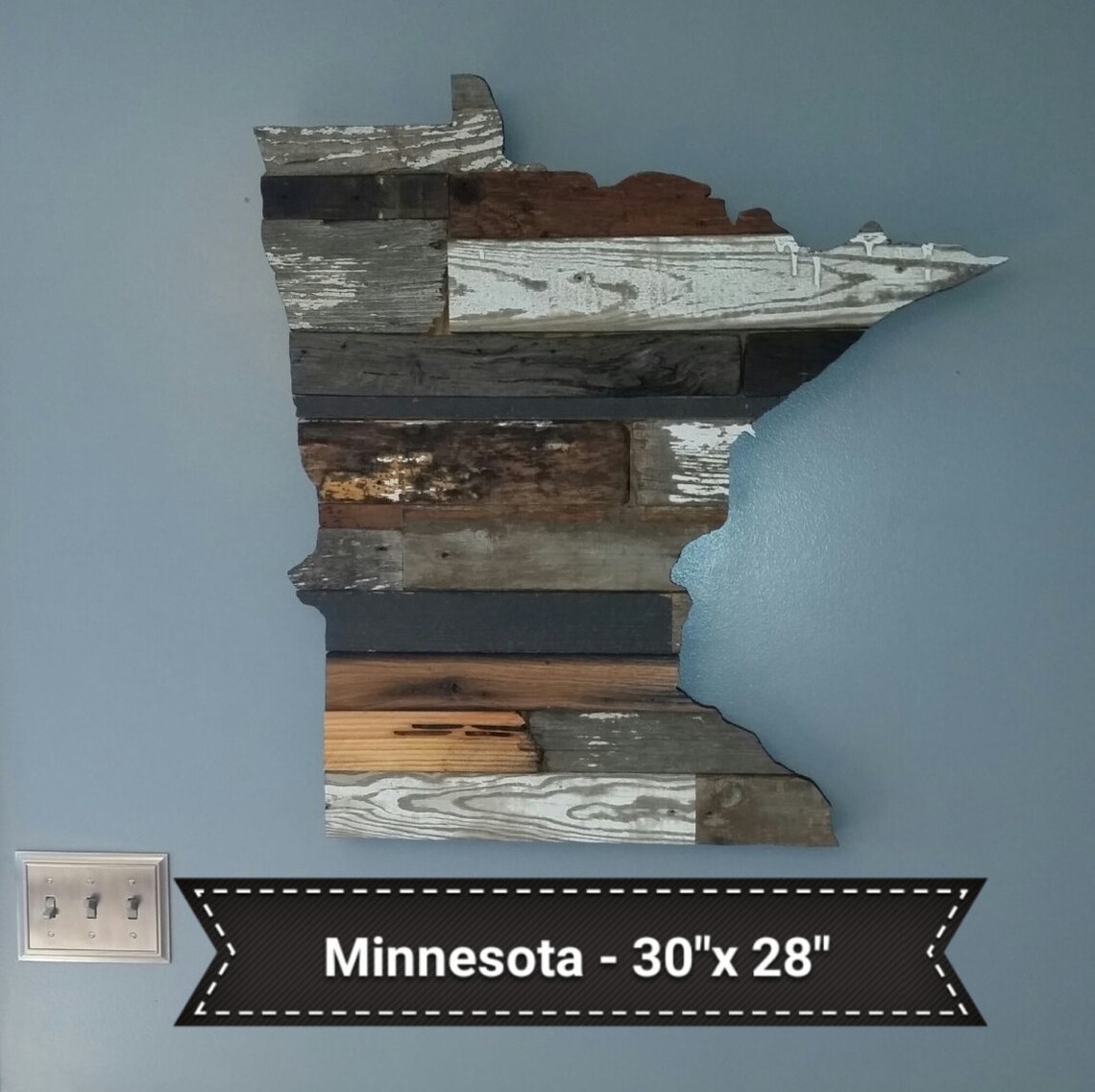 Minnesota State Cutout Barn Wood Reclaimed Wood Etsy