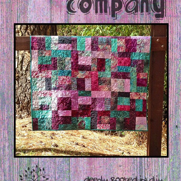 Good Company Quilt Pattern - Simple Piecing - BEGINNER friendly - Layer Cake friendly - Weekend - 51in x 51in  - Free Shipping