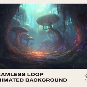 Vtuber Animated Background for Twitch Streaming | Magical Enchanted Forest Fantasy | Instant Digital Download Seamless Loop Video