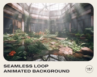 Animerad bakgrund | Ruinerna av stillhet Glasshouse Förtrollade reliker | Direkt digital nedladdning Sömlös loopvideo | Vtuber Twitch-streaming