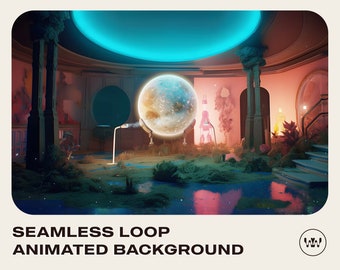 Animated Background Wallpaper | Mystique Lab Fantasy Scifi Space Room | Instant Digital Download Seamless Loop Video | Vtuber Twitch Stream