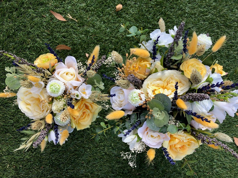 rustic flowers destination Weddings lemon roses wedding bouquet roses lavender Bohemian bouquets Boho Sunshine Bride/'s bouquet