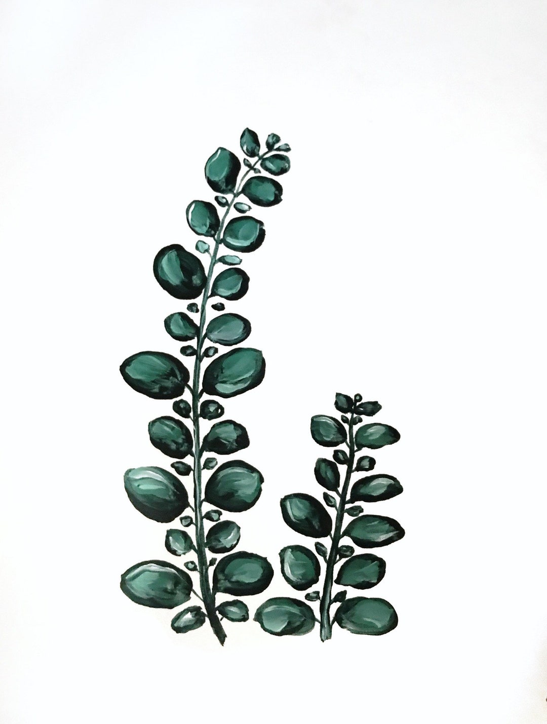 Eucalyptus Leaves Painting 20x16 in , Original Painting on Canvas