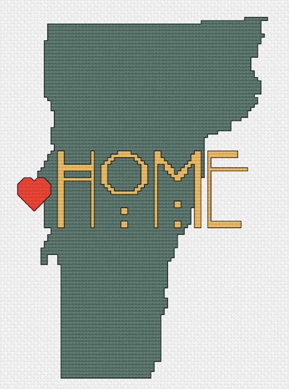 Vermont is Home Crossstitch Pattern Etsy