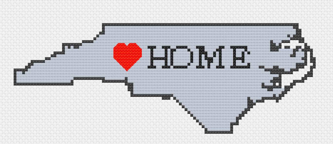 North Carolina is Home CrossStitch Pattern Etsy España