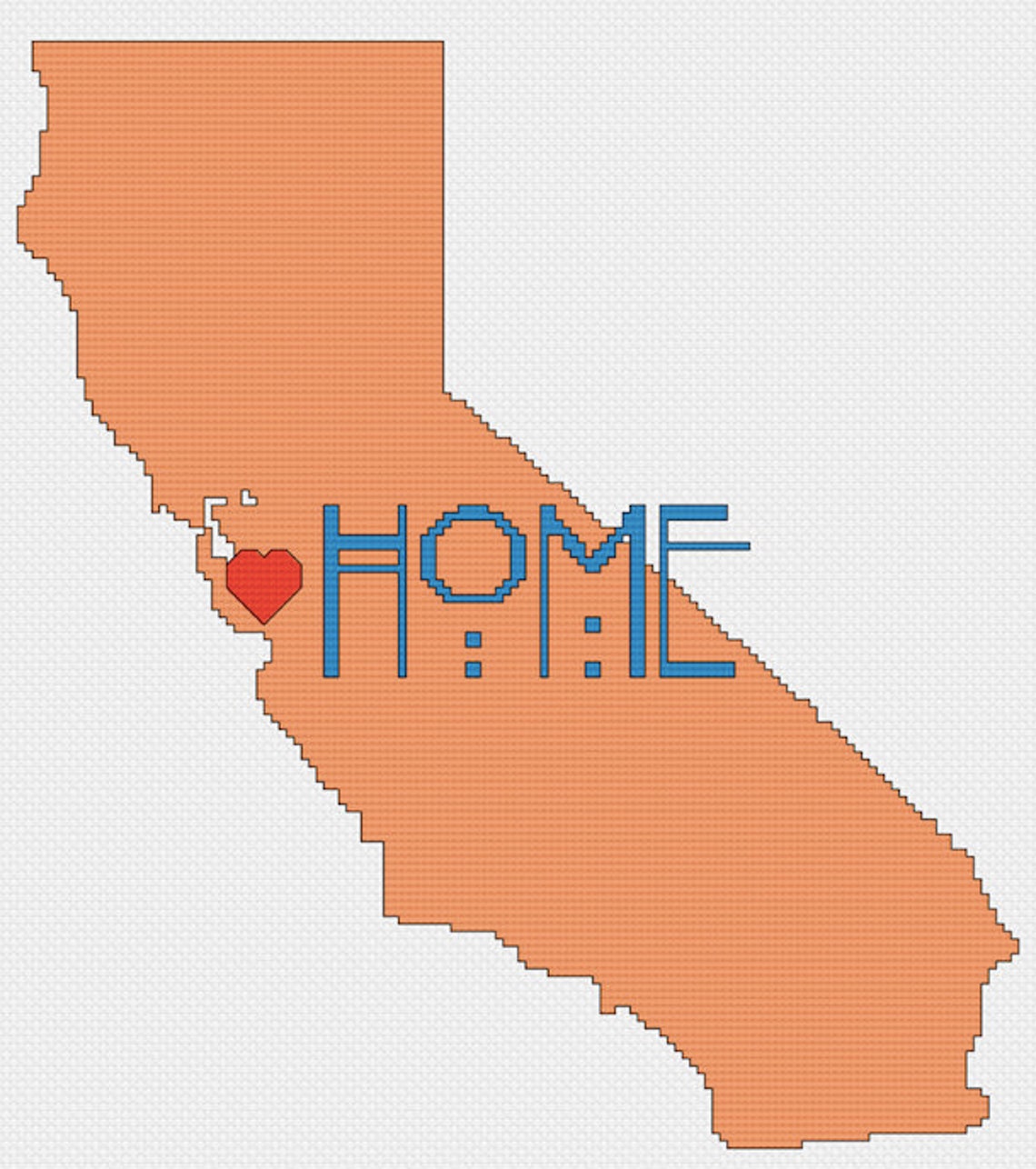 California is Home CrossStitch Pattern Etsy