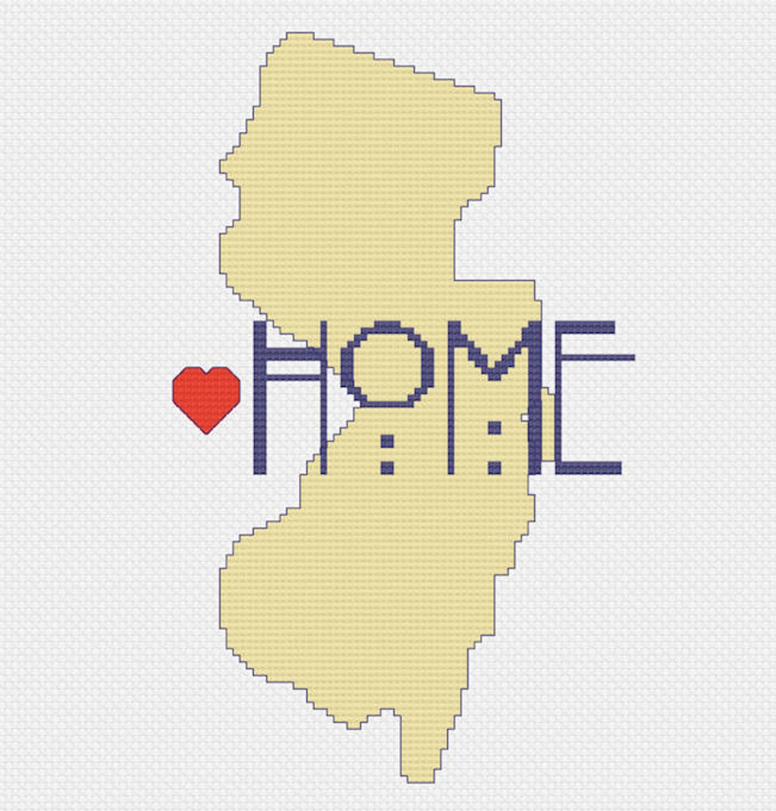 New Jersey is Home Crossstitch Pattern Etsy