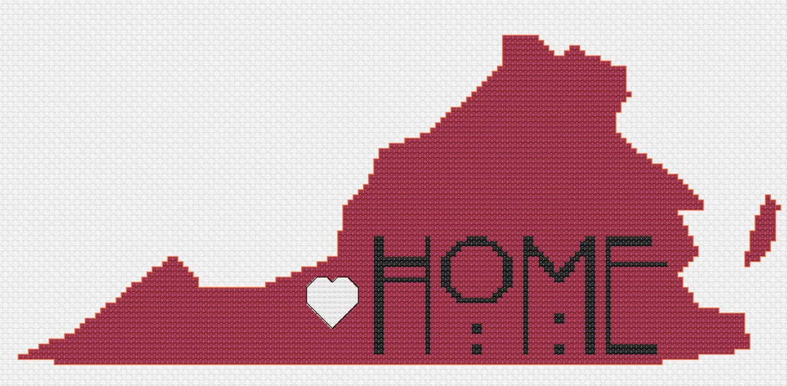 Virginia is Home Crossstitch Pattern Etsy