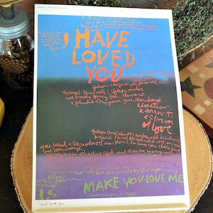 Sister Corita Print &quot;I Have Loved You&quot; 1960s Modernist Pop Art Chayefsky Excerpt &quot;Gideon&quot; 1968 10x14