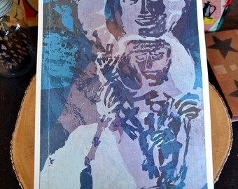 Zuster Corita print "Madonna" jaren 1960 moderne pop-art modernistische 1968 10 x 14
