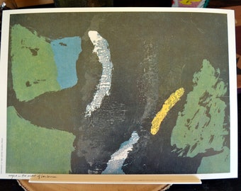 Sister Corita popart offsetdruk: nacht in het midden van haar koers, 1968 (10 x 14)
