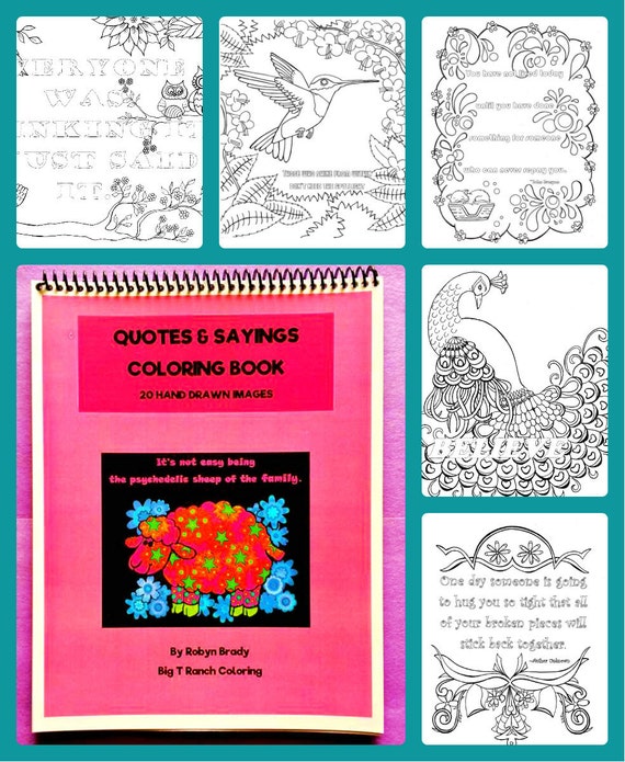 Download Adult Coloring Book Quotes Sayings Spiral Bound Etsy
