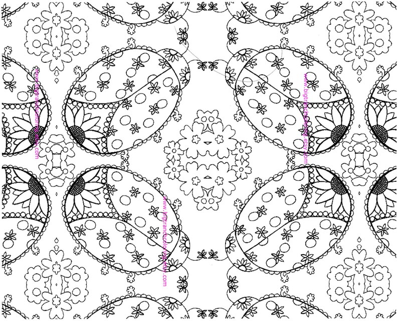 Download Adult Coloring Page Colouring Ladybugs Hand Drawn | Etsy