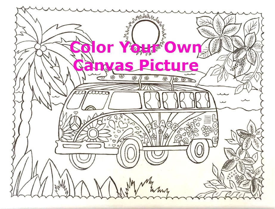 Coloring Page Canvas FREE SHIPPING Adult Coloring Book | Etsy