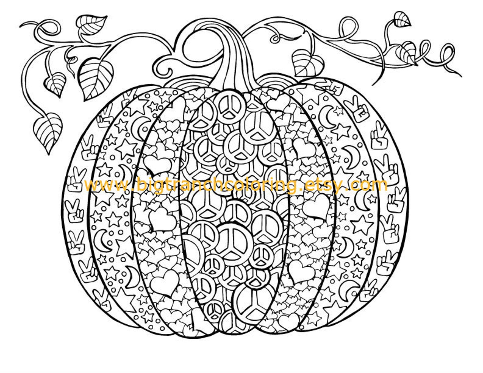 Pumpkin Adult Coloring Page Halloween Retro Pumpkin Adult | Etsy