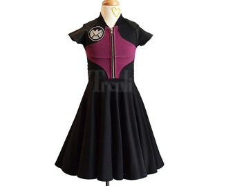 Agent Zip Front Skater Dress-Girls