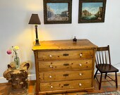 Early 19th century 1800 era white pine or birch 4 drawer dresser bureau country style provincial