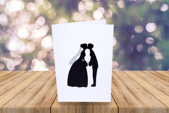 Silhouette Brides Suit Dress Lesbian Wedding Card Etsy