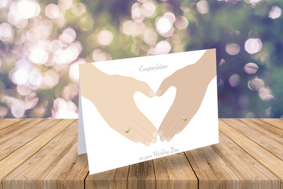 Gay Wedding Card Hand Heart Personalised Wedding Card Mr Etsy