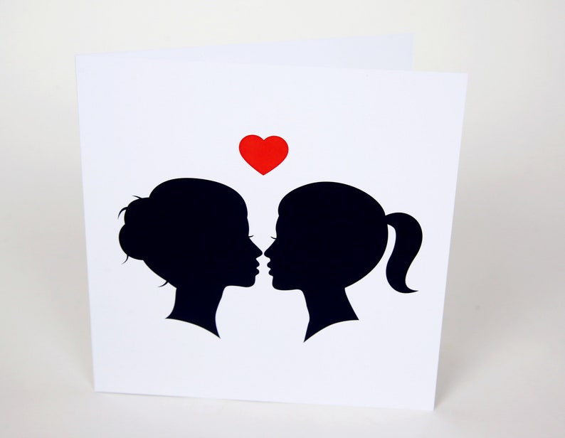 lesbian-anniversary-card-silhouettes-lesbian-birthday-card-etsy