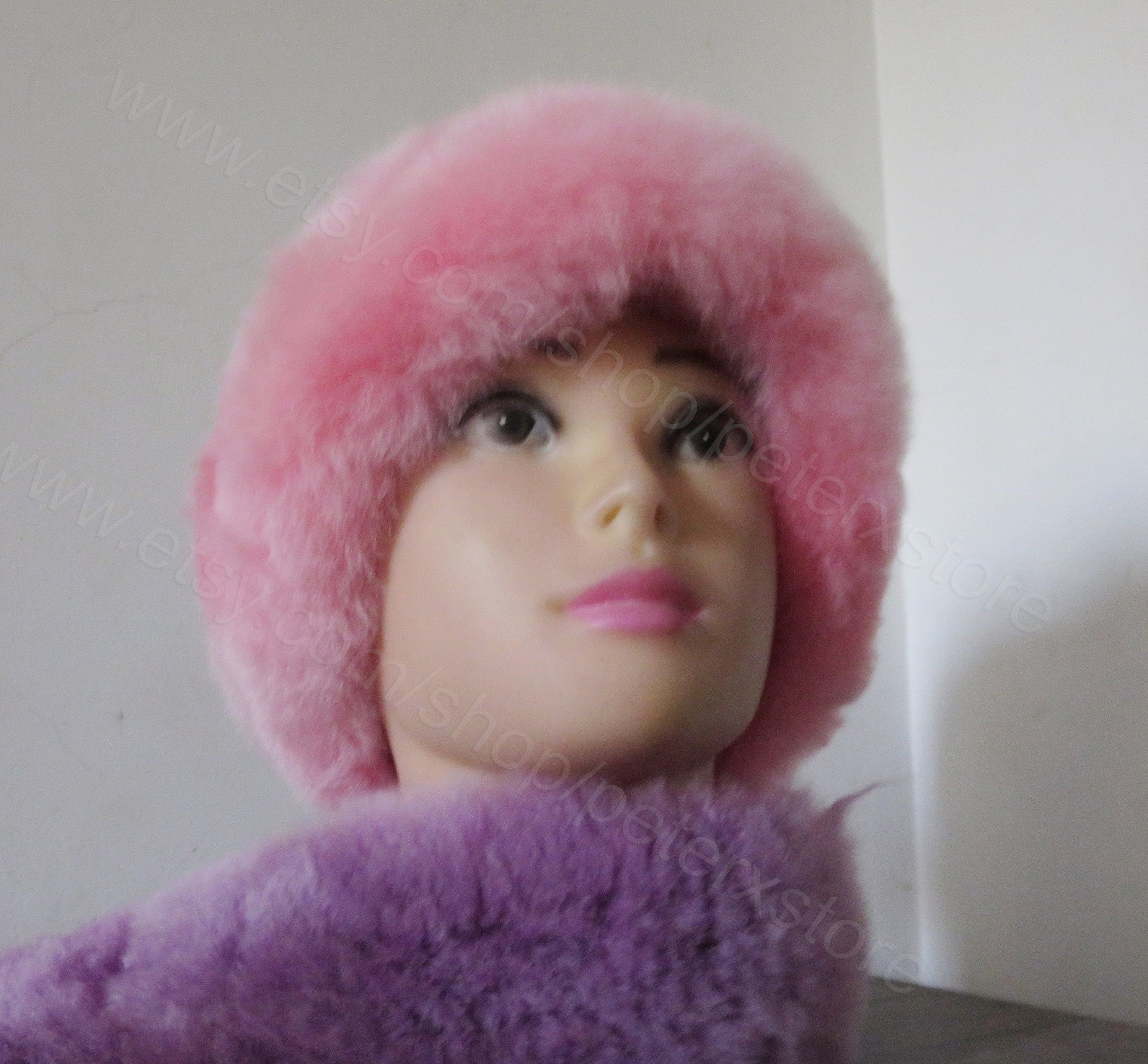 Head Wraps fur Headband Black 100% Baby Alpaca  Winter   Earwarmer PREMIUM adjustable Real fur Cap  Hat Band