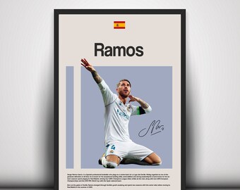 Futbolista Sergio Ramos, cartel deportivo, futbolista, futbolista, cartel de futbol, deportista famoso, deporte