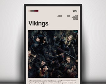 Vikings series poster,  poster print, vintage wall decor, retro, download, digital file, lost series wall art,movie poster