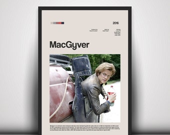 MacGyver series poster, series poster print, vintage wall decor, retro, download, digital file,movie poster