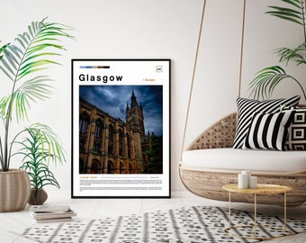 Glasgow Print, poster, wall art, artwork, photo, photography, cover, newspaper,america,poster,newspaper cover