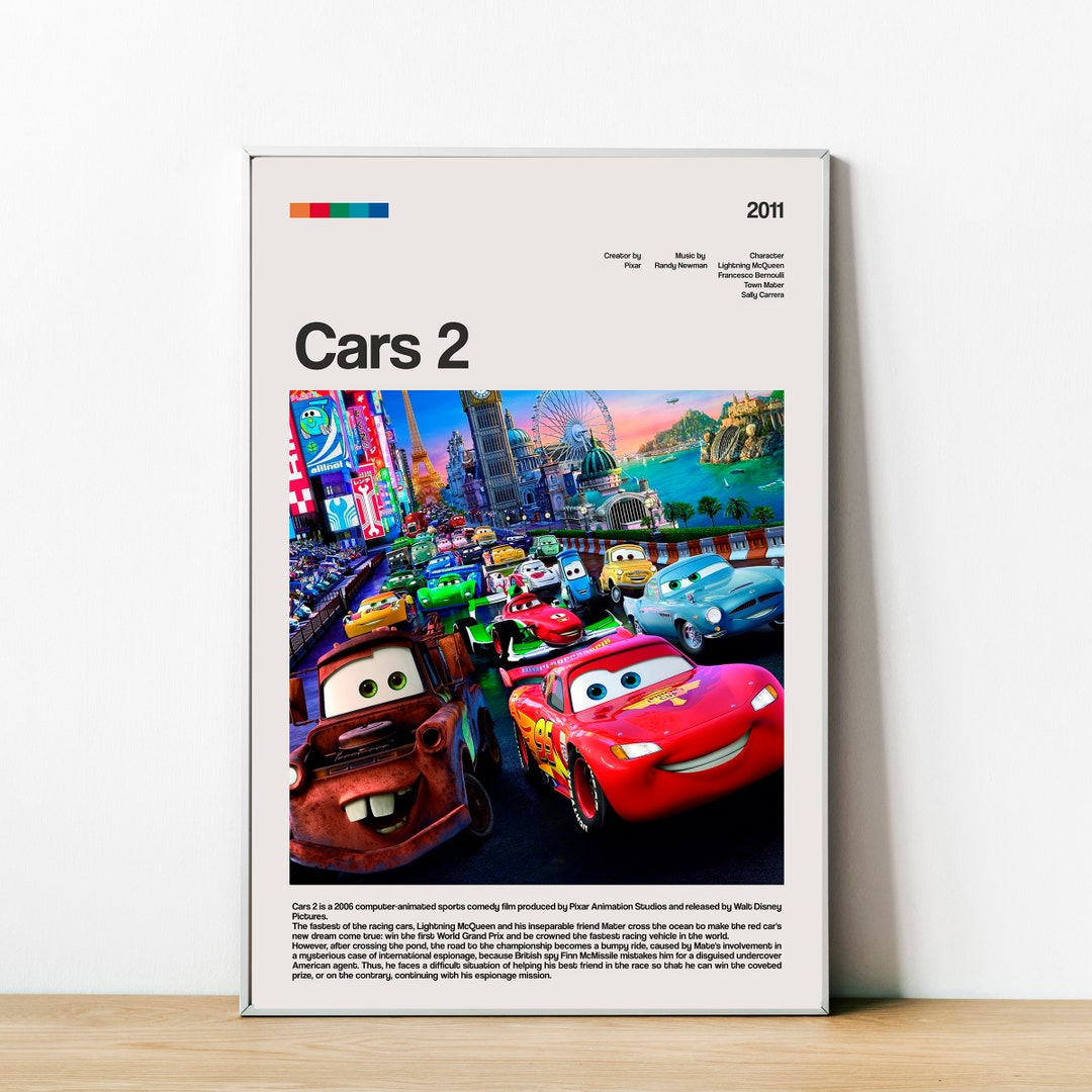 Cars 2 Kids Poster Movie Wall Art Art Decoration Movie Etsy