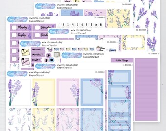 Lavender ECLP Vertical Weekly Deluxe Planner Sticker Kit