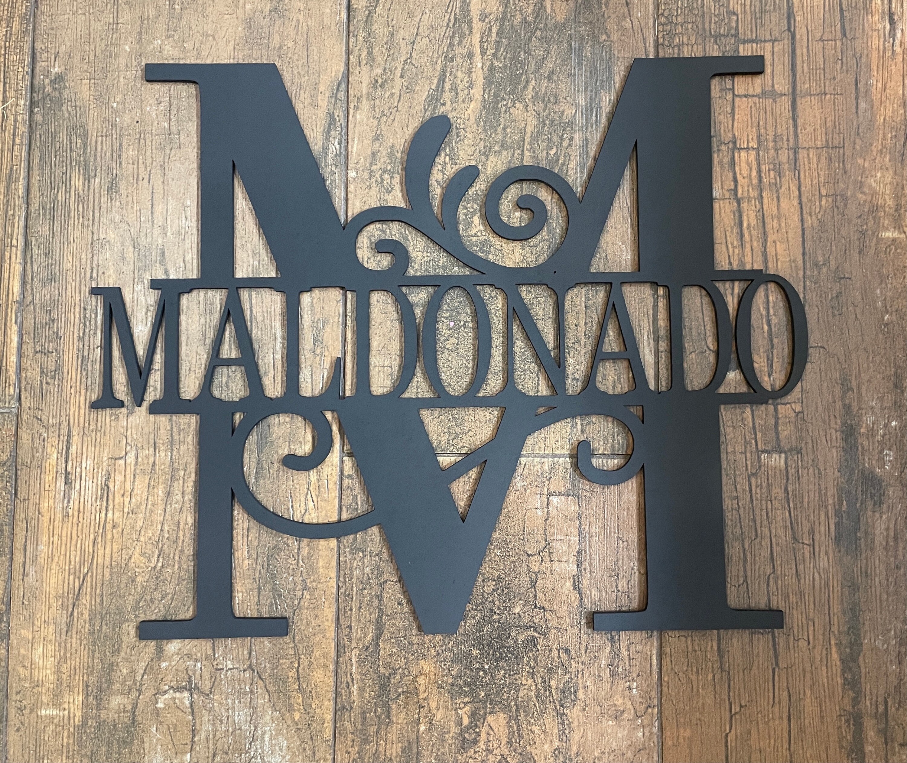 Puerta de madera de monograma pared guardería boda regalo | Etsy