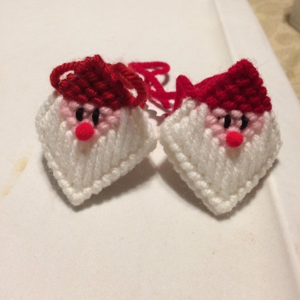 Set of 2 Squeeze my cheeks santa ornaments/Hershey kiss holders