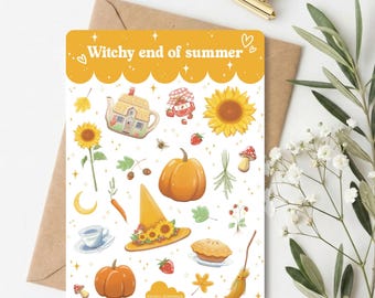 Witchy end of summer Sticker Sheet – Creative Journal Stickers for Witches (20+)