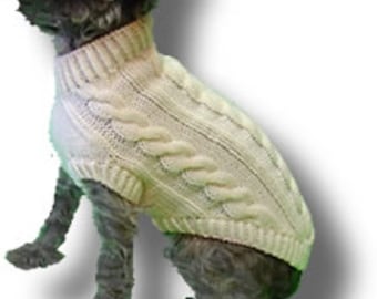 4 Cable Dog Sweater Pattern