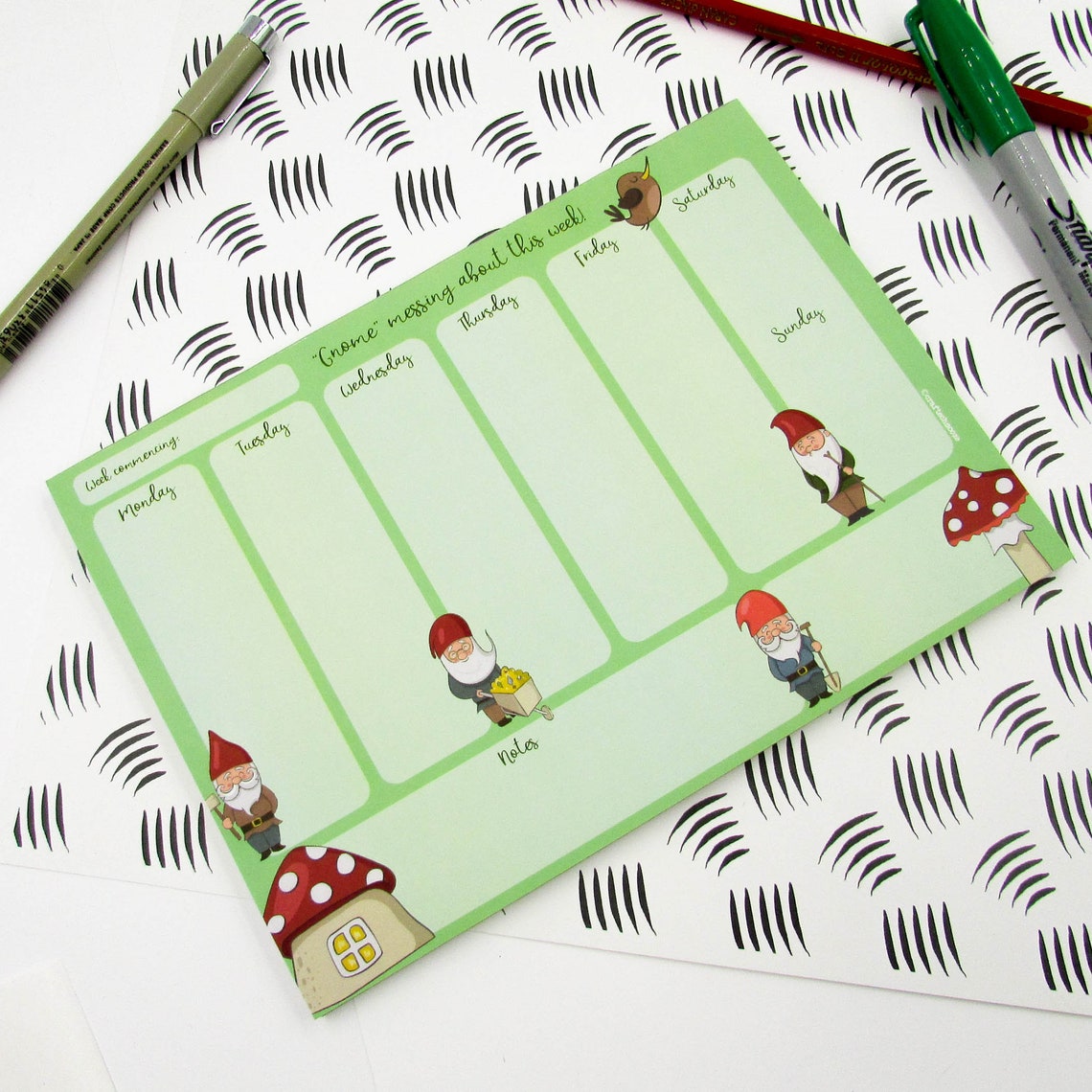 Gnome Planner Notepad A5 Gift For Gardener Fairytale A5 Etsy