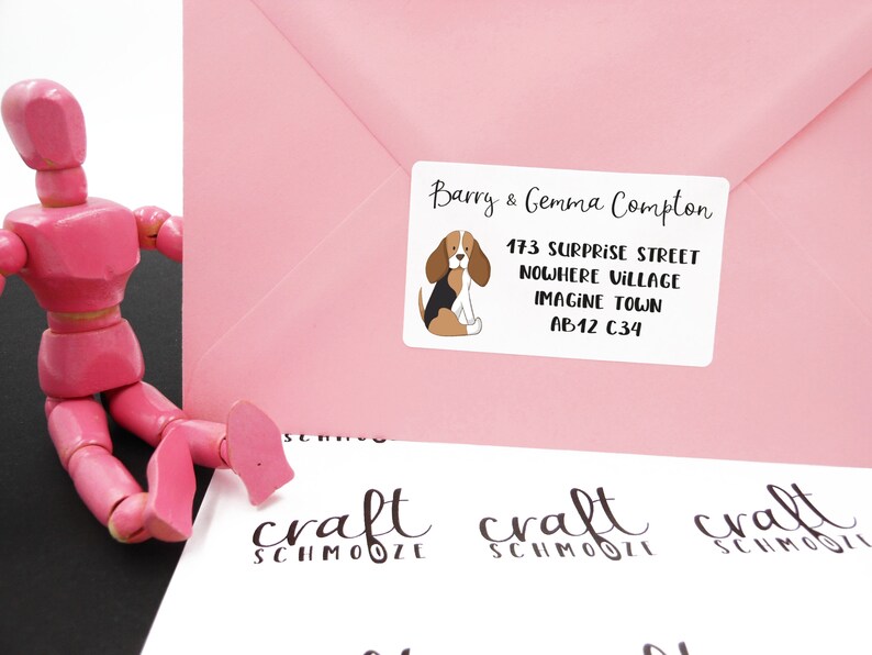 Beagle Gift Dog Birthday. Beagle Stationery Dog Baby Shower Personalised Beagle Return Address Labels