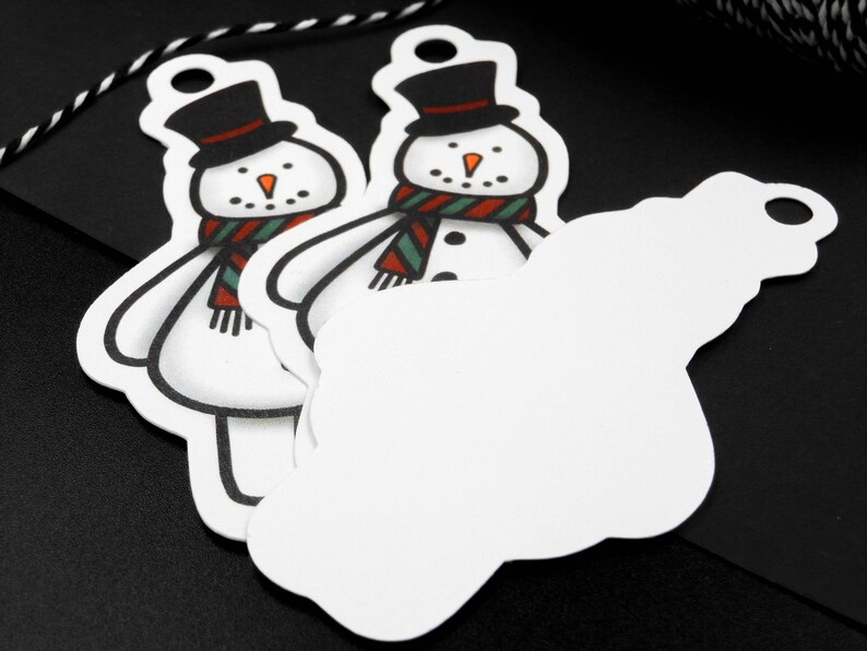 Die Cut Gift Tags For Children/'s Gift Wrap Snowman Gift Tags Made from 300gsm Recycled Card.
