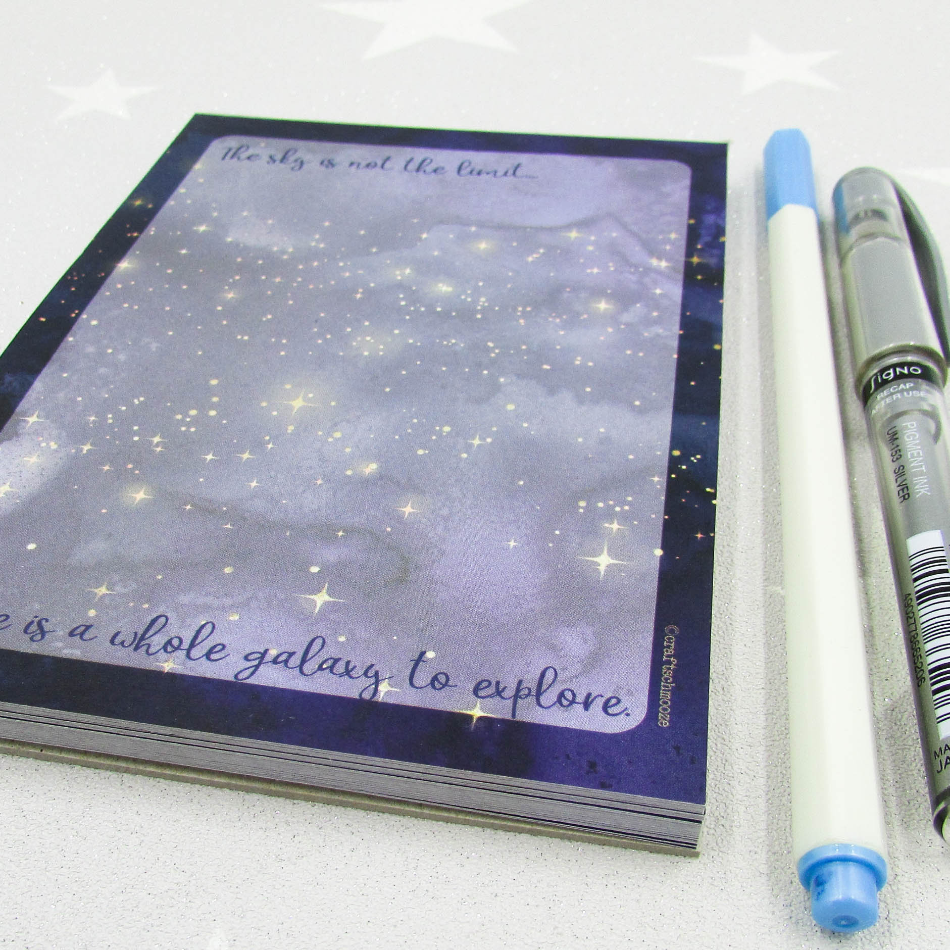 Galaxy Notepad Celestial Note pad A6 Desk Pad Star Etsy