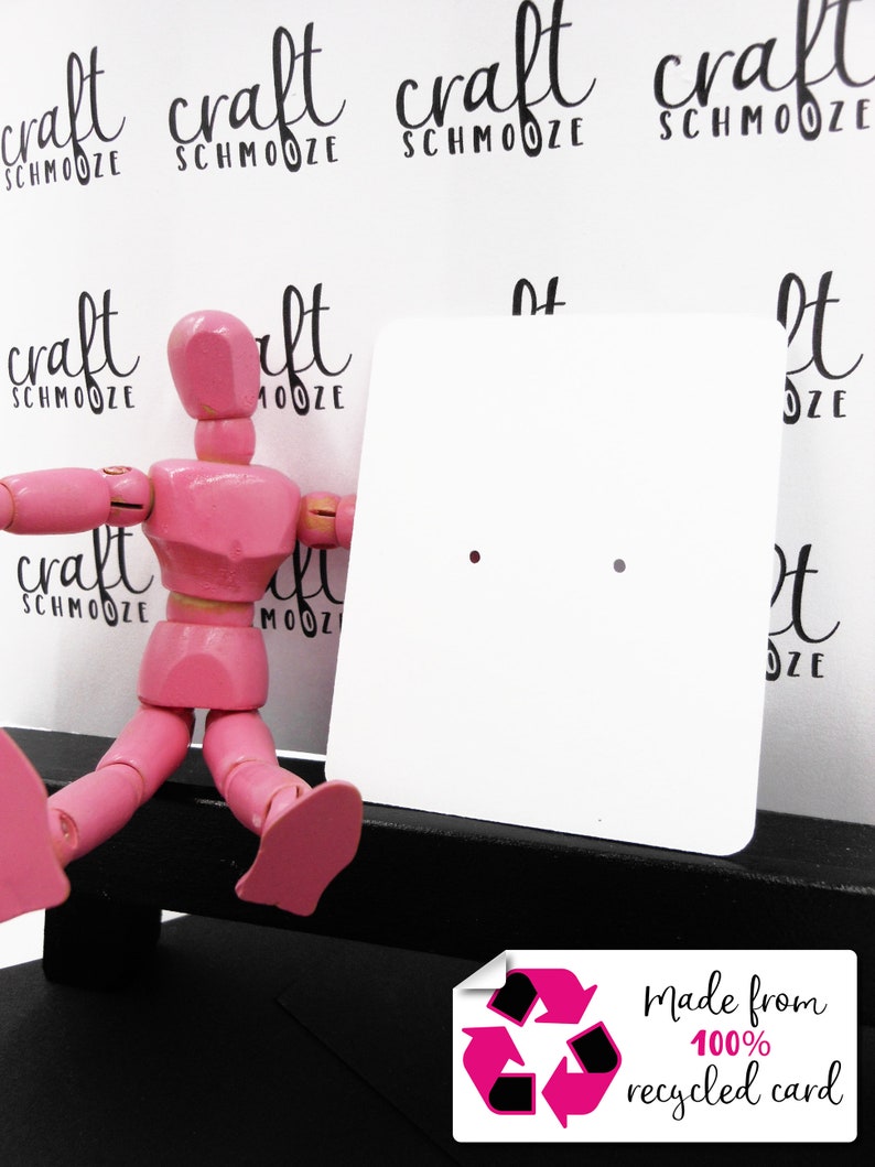 Rectangle Earring Display Cards Suitable for Stud Earrings Made from Recycled Card. Small Earrings Beautiful Branded Jewellery Packaging