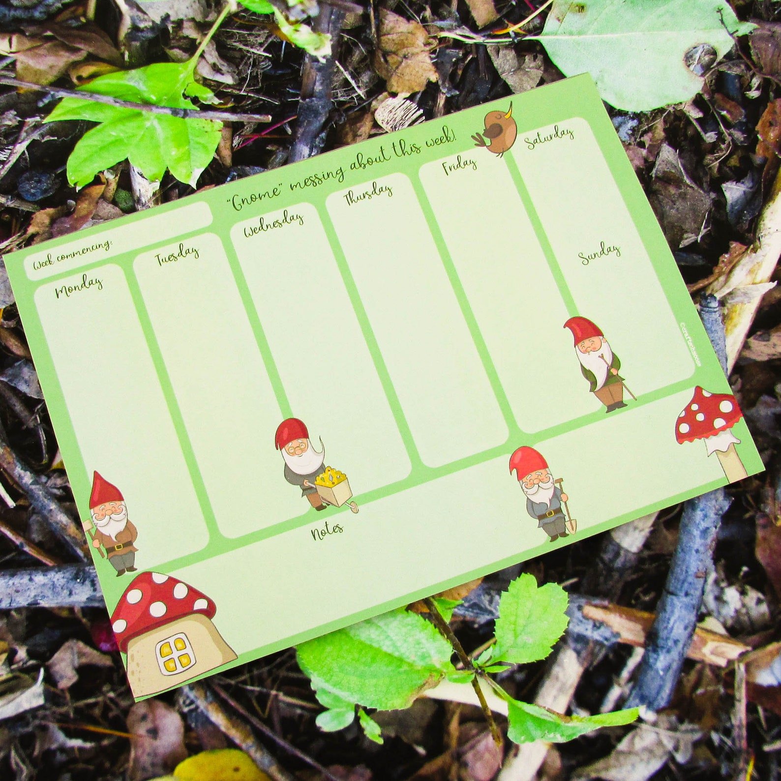 Gnome Planner Notepad A5 Gift For Gardener Fairytale A5 Etsy